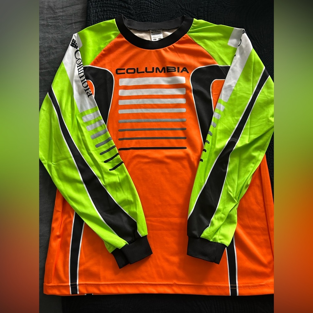 Columbia Neon Green and Orange Long Sleeve Shirt